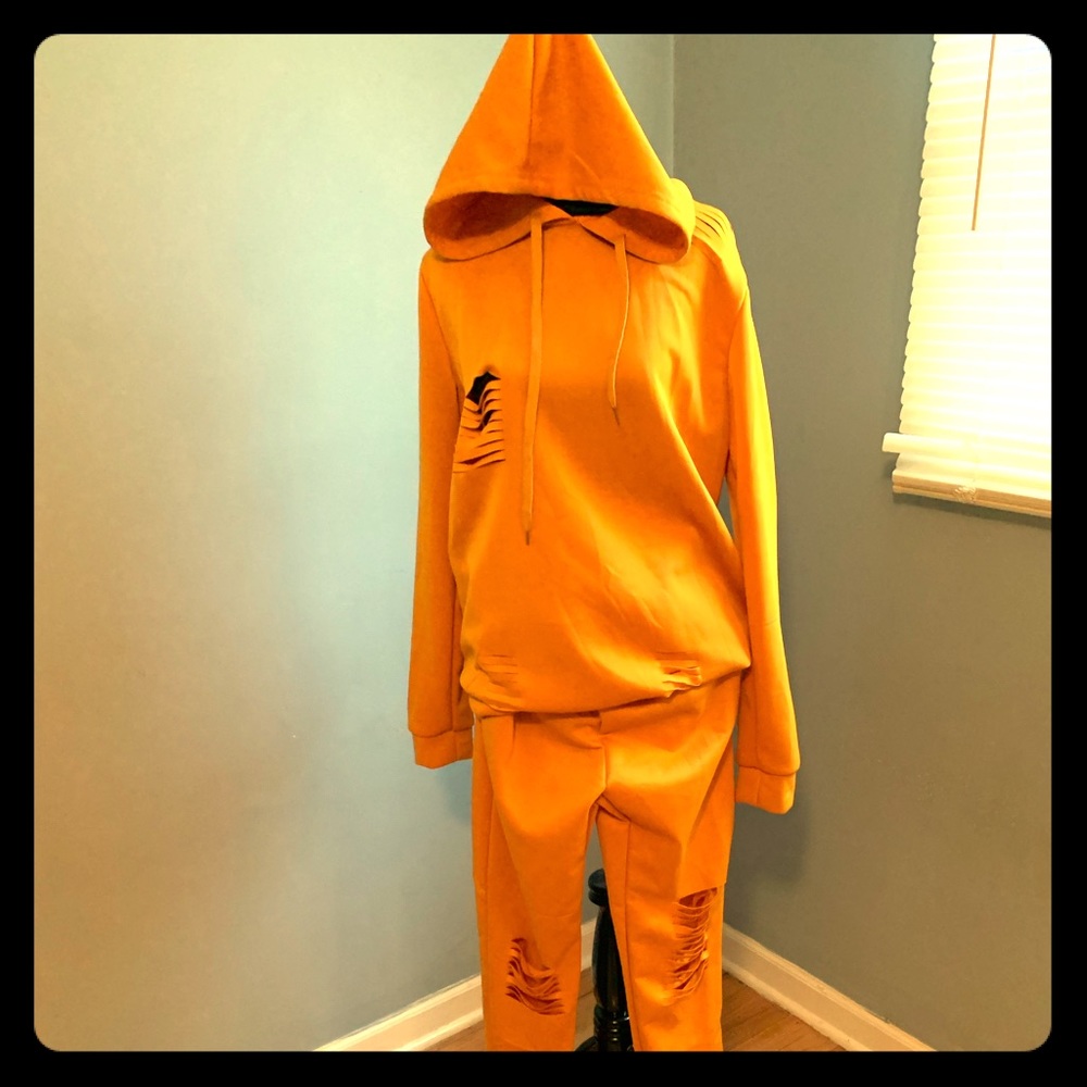 Distressed sweatsuit